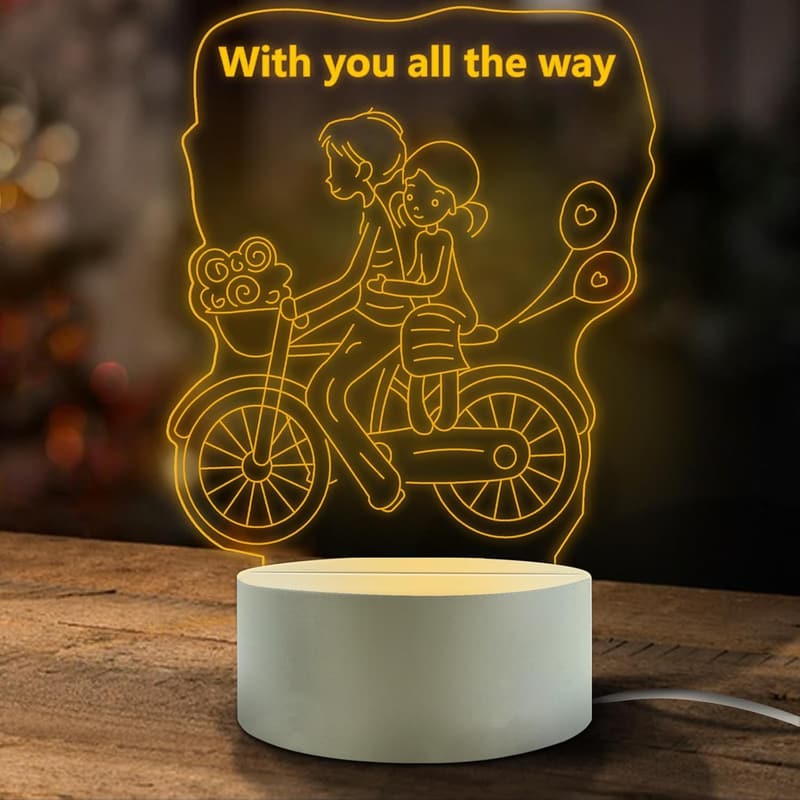 3D Illusion Night Lamp for Girlfriend's Birthday or Anniversary