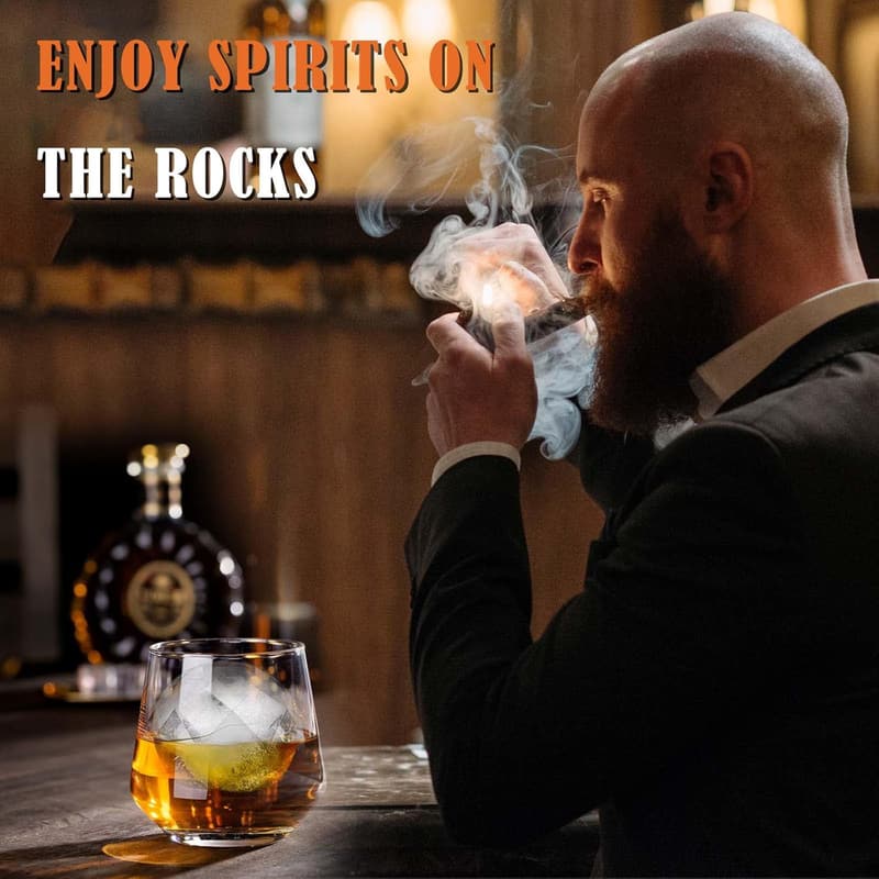 Whiskey Glass Set - 6 Non-Lead Crystal Glasses for Men
