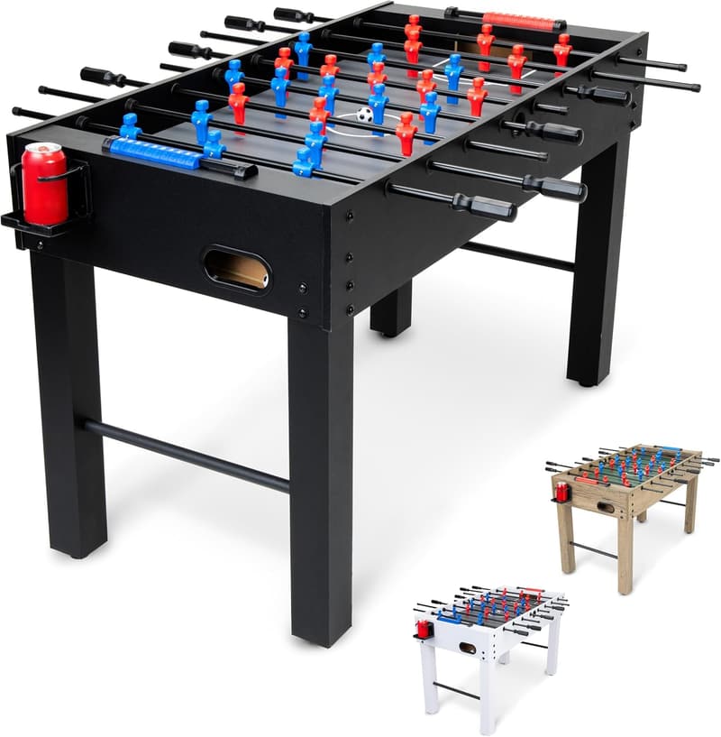 Game Room Foosball Table - 48 Inch - Black/Oak/White Finish