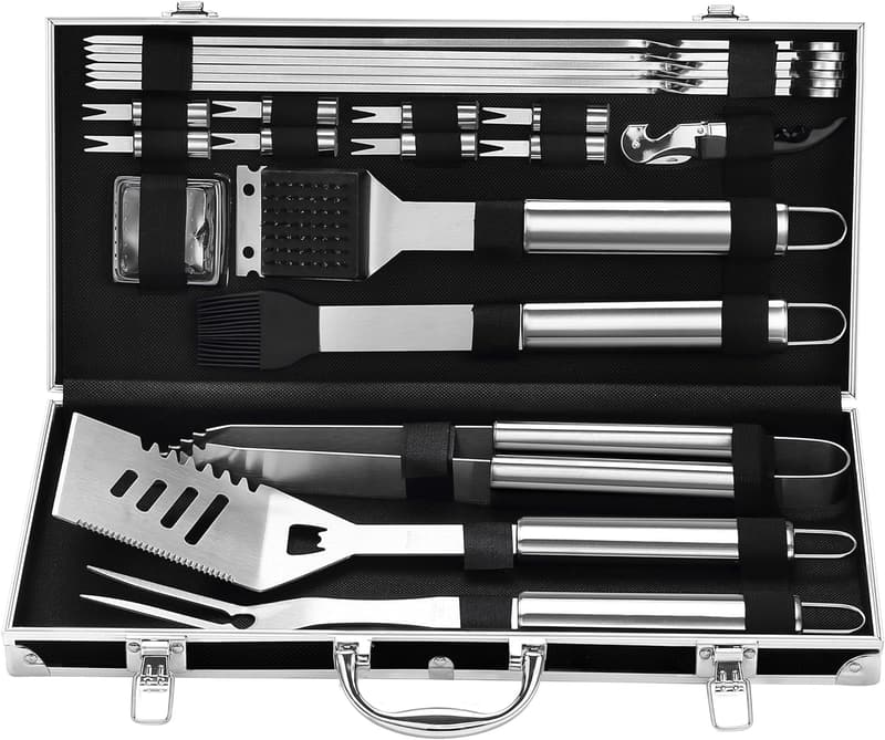Valentine's Day BBQ Grill Tools Set - 22-Piece Stainless Steel