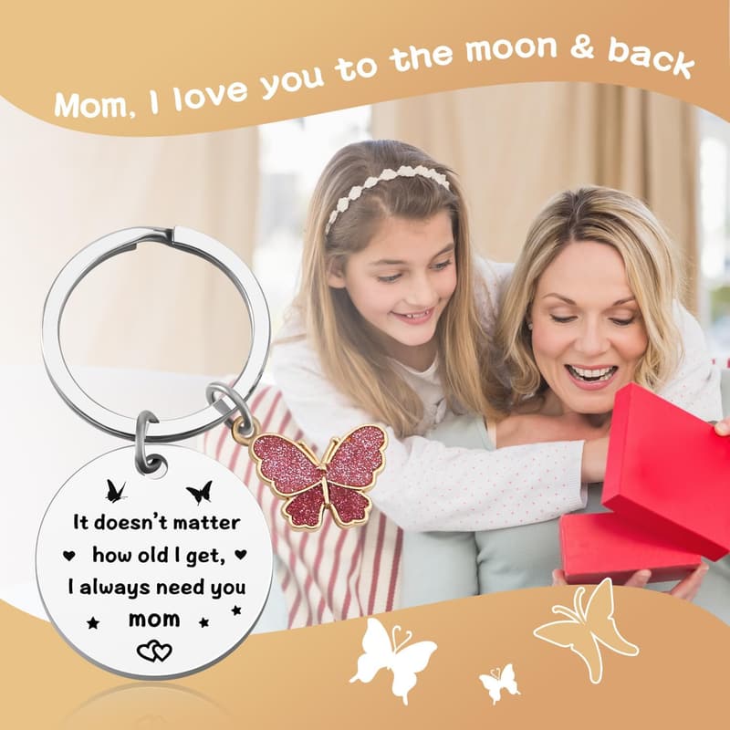 Mom Birthday Keychain - From Kids, perfect for Mother's Day