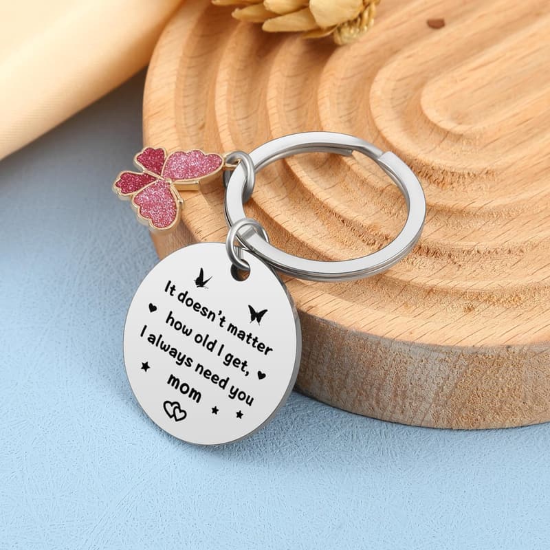 Mom Birthday Keychain - From Kids, perfect for Mother's Day