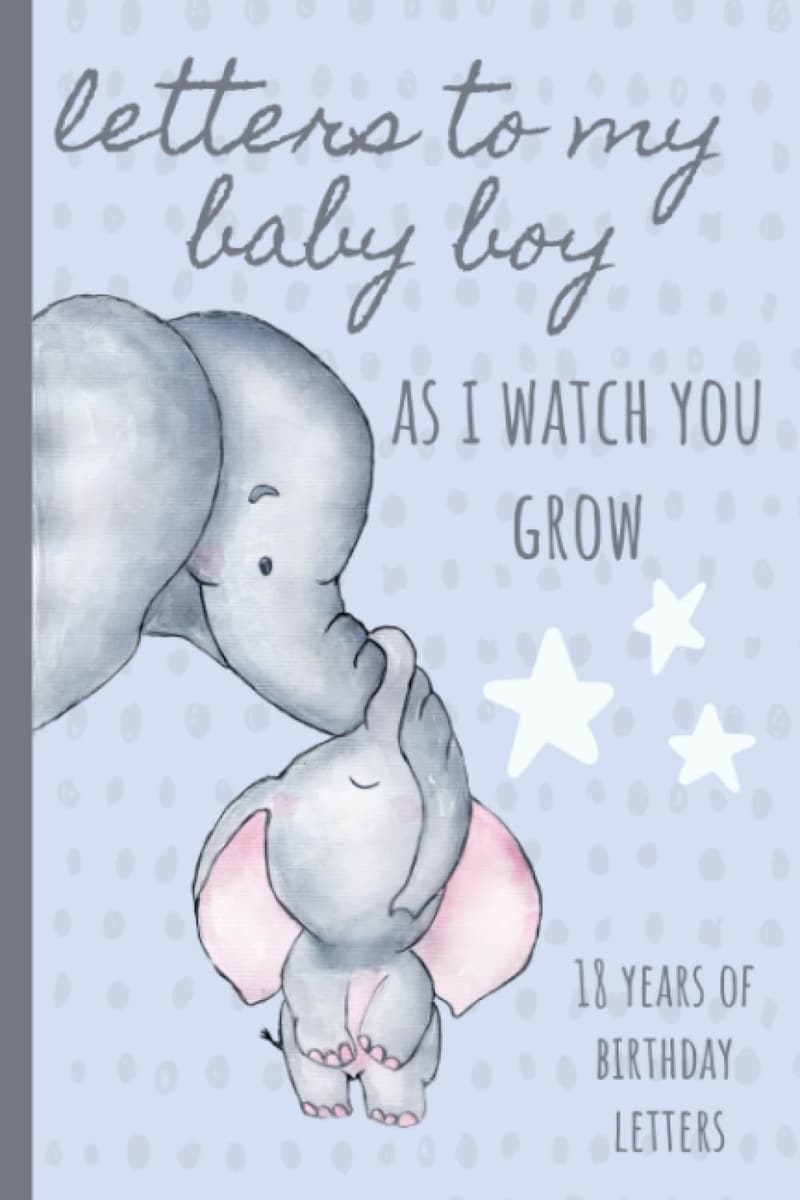 Birthday Letter Prompt Journal for New Parents - Blue Elephant