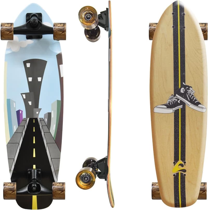 Pro Cruiser Skateboard for Kids & Teens - 7-Layer Maple Wood