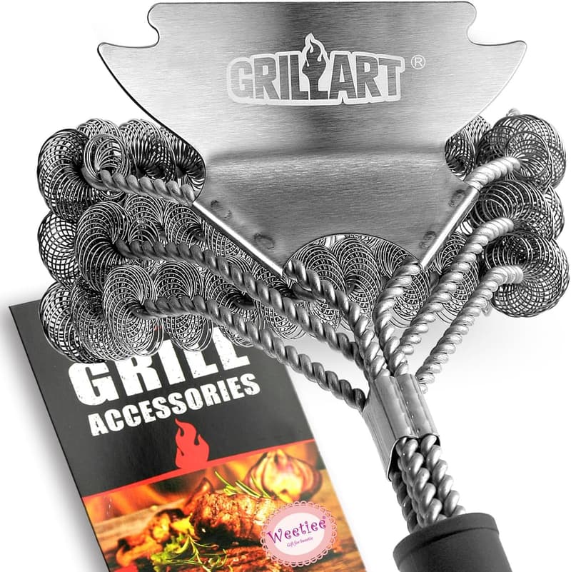 Bristle-Free Stainless Steel Grill Brush for BBQ Cleaning