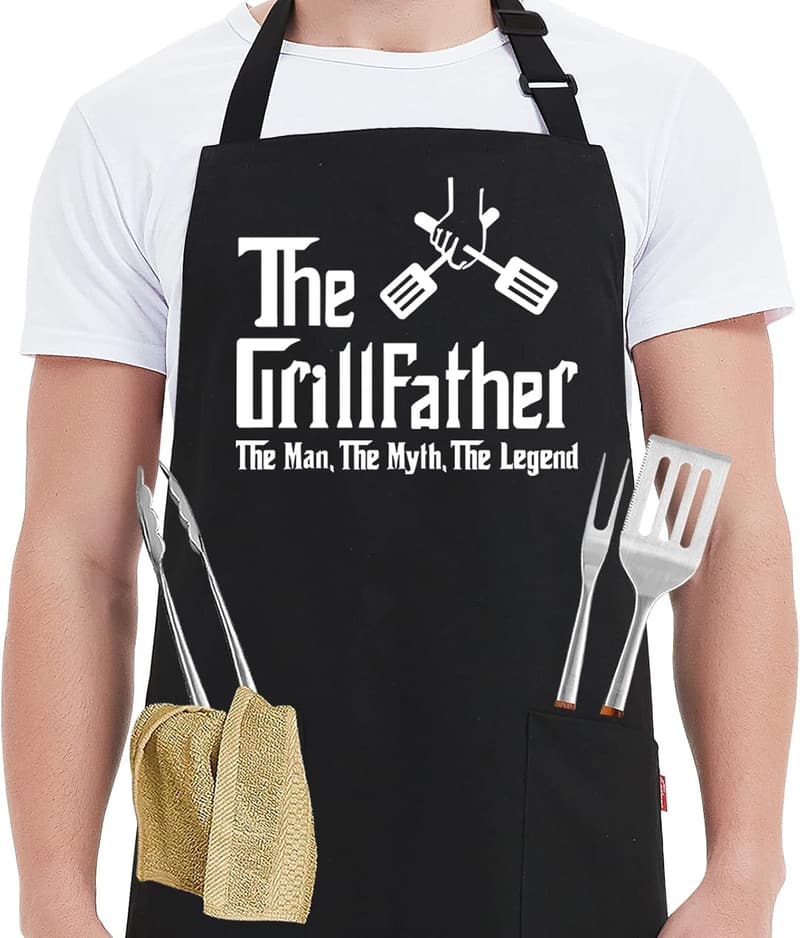 The Grillfather Funny Apron for Men - Perfect Gift for Father's Day