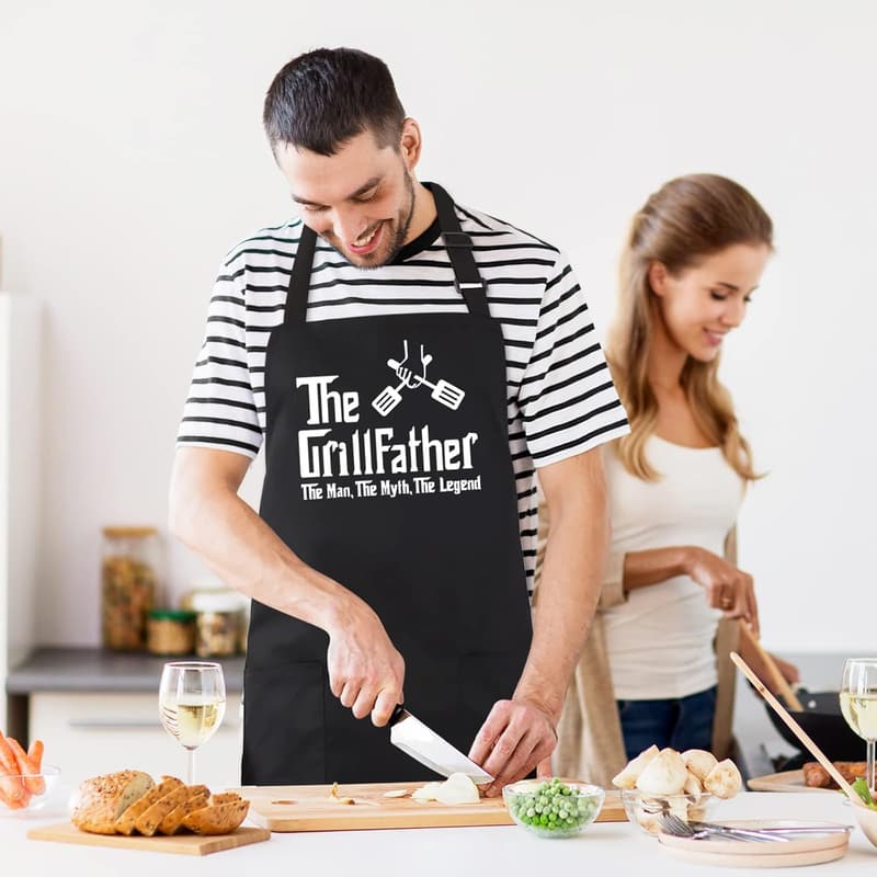 The Grillfather Funny Apron for Men - Perfect Gift for Father's Day