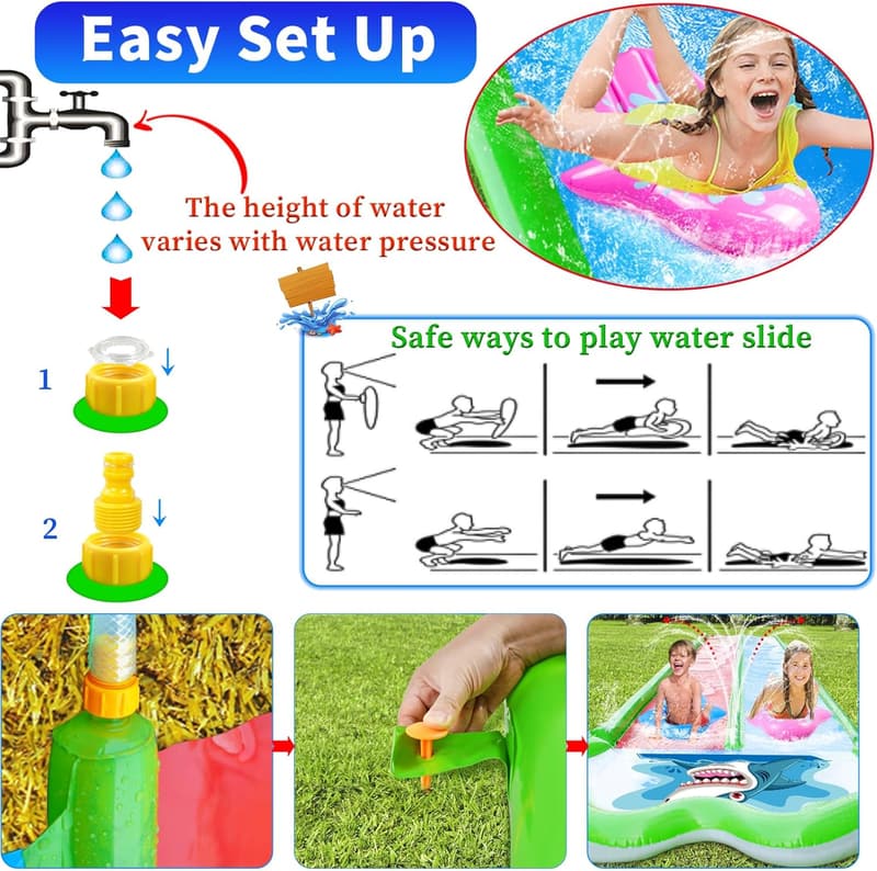 Inflatable Double Lane Slip and Slide for Kids' Summer Fun