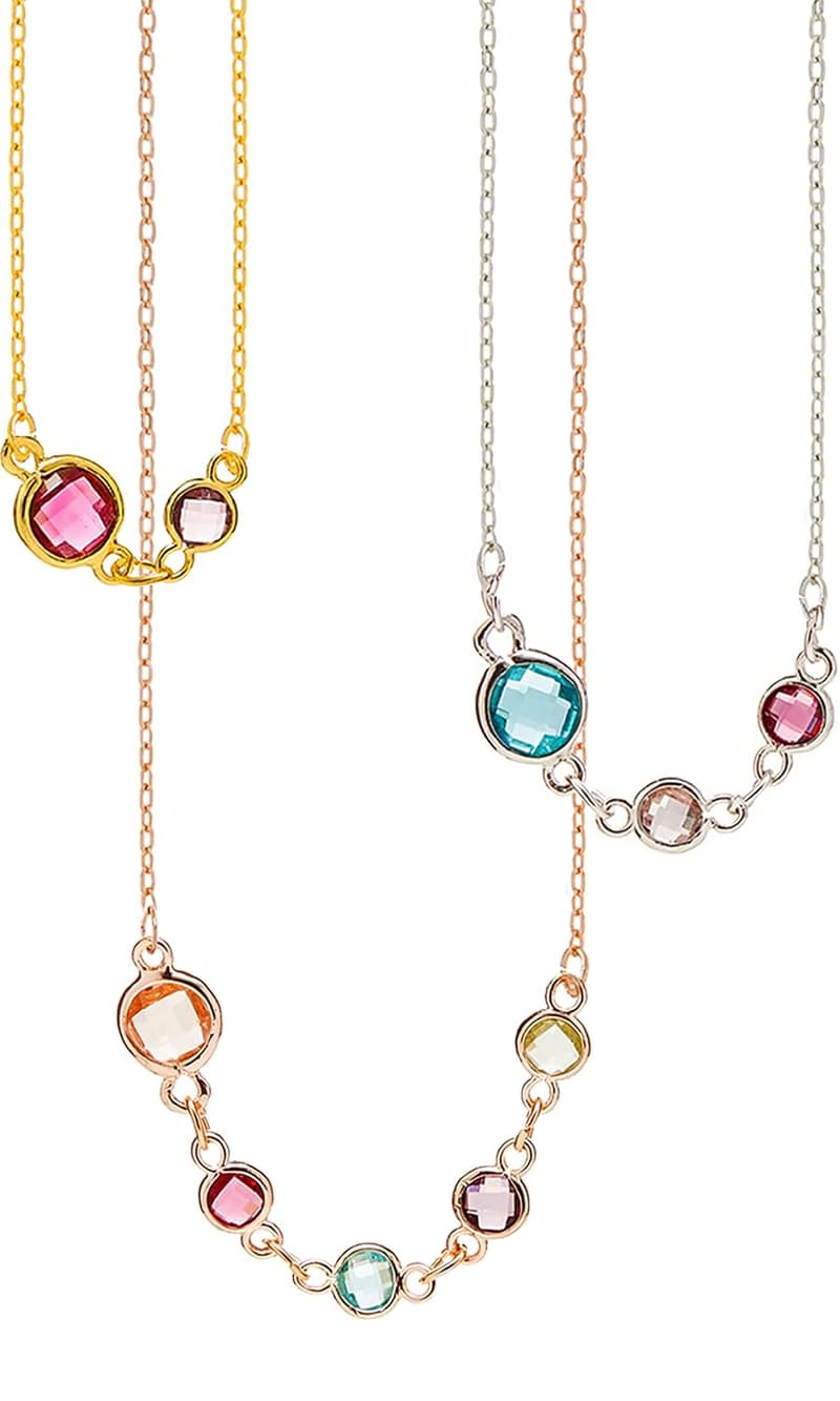 Personalized Birthstone Necklace for Women - Family Jewelry Gift
