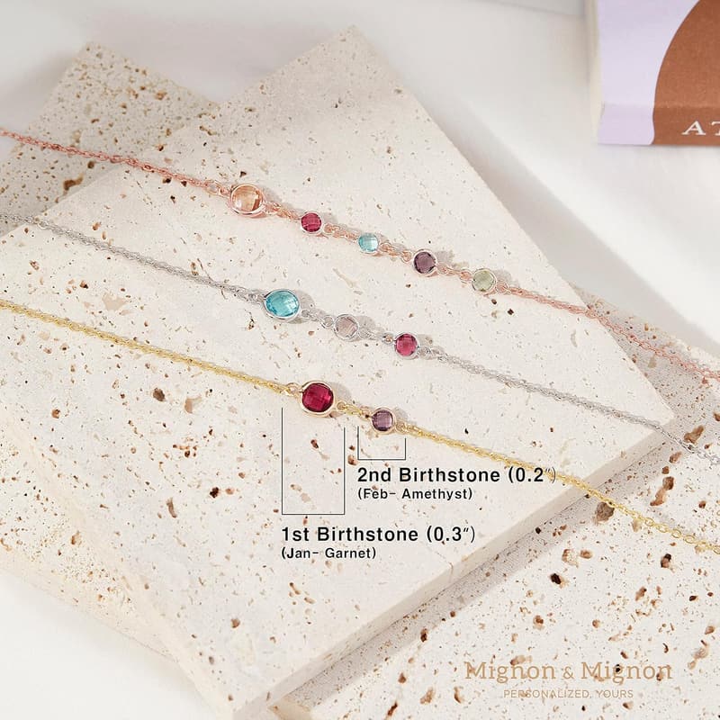 Personalized Birthstone Necklace for Women - Family Jewelry Gift