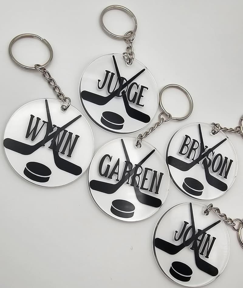 Custom Sports Keychains – Name and Bag Tags for Coaches & Teams