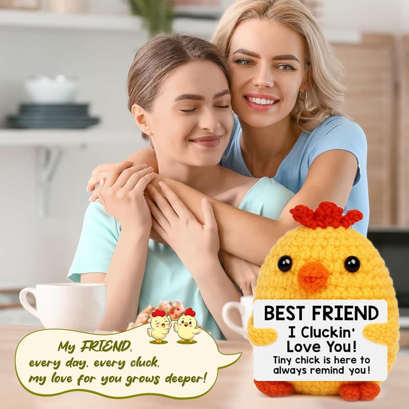 Funny Handmade Crochet Chicken Gift for Best Friends' Birthday