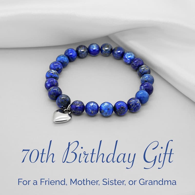 70th Birthday Bracelet with Meaningful Card for Women