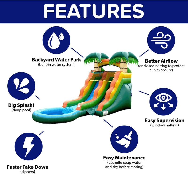 Premium Summer Breeze Inflatable Water Slide for Kids & Adults