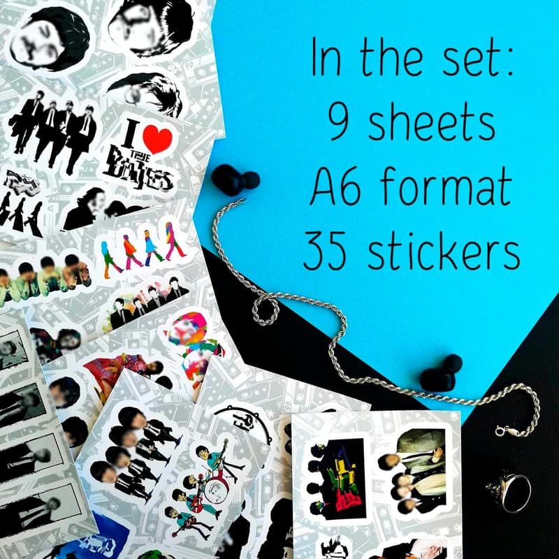 The Beatles Sticker Set - 35 Pcs, Perfect for Adults