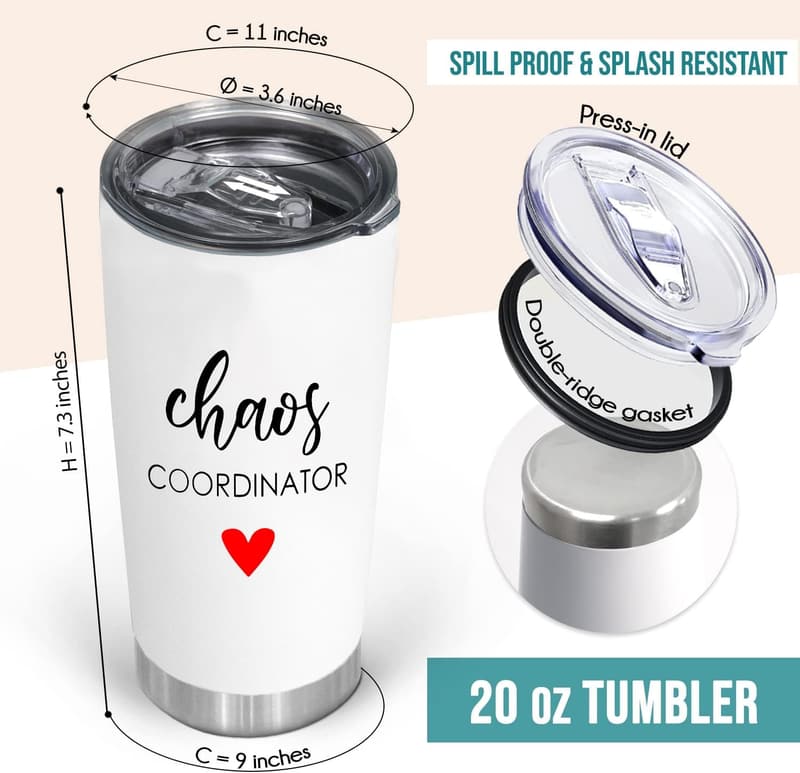 Stainless Steel Travel Cup for Women - Chaos Coordinator Tumbler