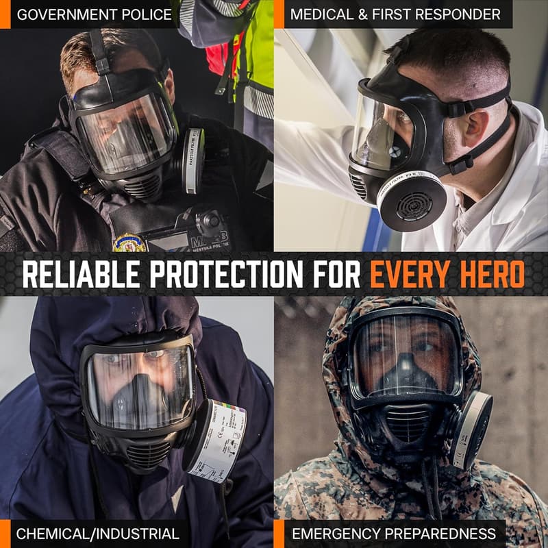 Professional Grade CBRN Full Face Gas Mask with Drinking System