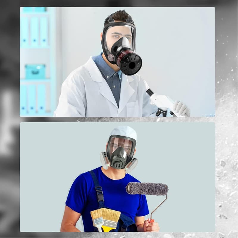 Chemical Respirator Masks with 40mm Activated Carbon Filters - 2 Pack