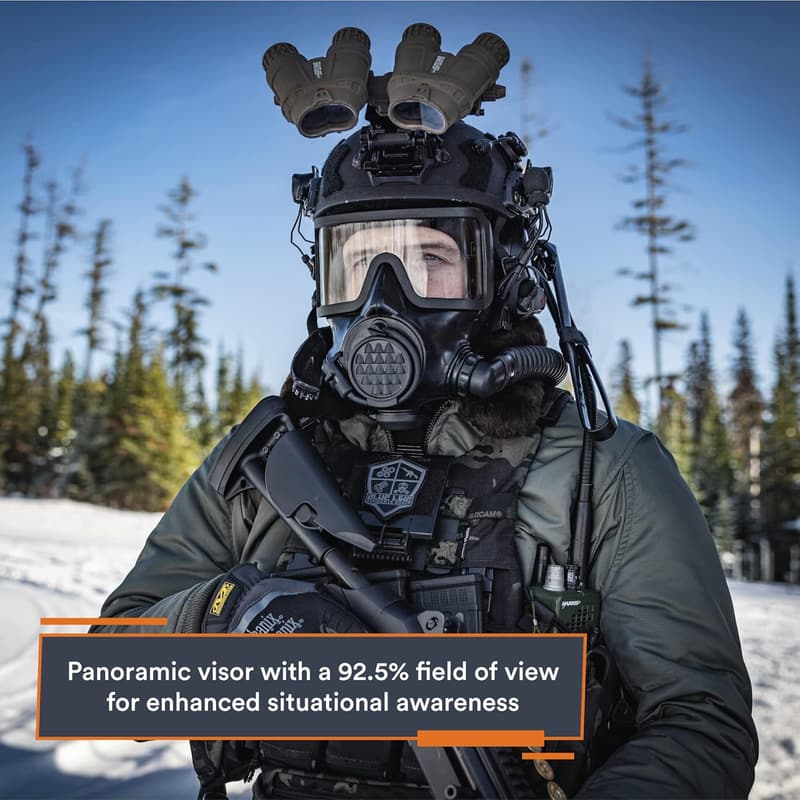 CM-8M Full-Face CBRN Gas Mask with Canteen - Reusable Survival Respirator