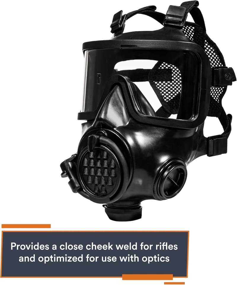 CM-8M Full-Face CBRN Gas Mask with Canteen - Reusable Survival Respirator