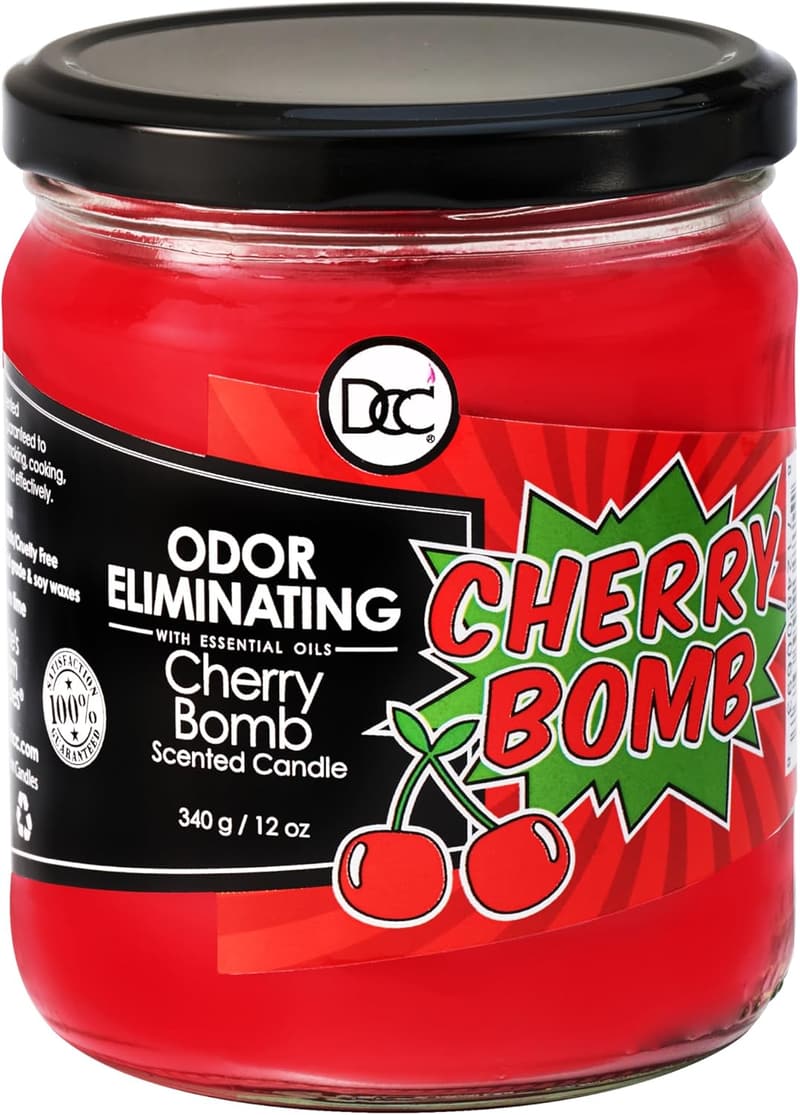 Highly Fragranced Cherry Bomb Soy Candle - 80 Hour Burn Time