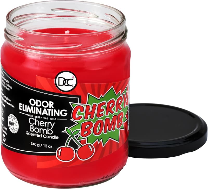 Highly Fragranced Cherry Bomb Soy Candle - 80 Hour Burn Time