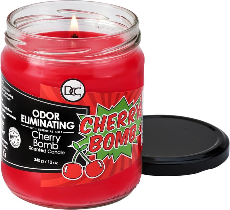 Highly Fragranced Cherry Bomb Soy Candle - 80 Hour Burn Time