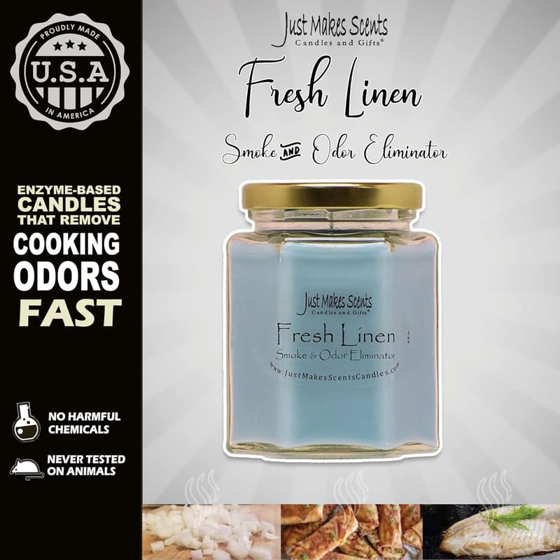 Fresh Linen Scented Odor Eliminator Candles - 3 Pack