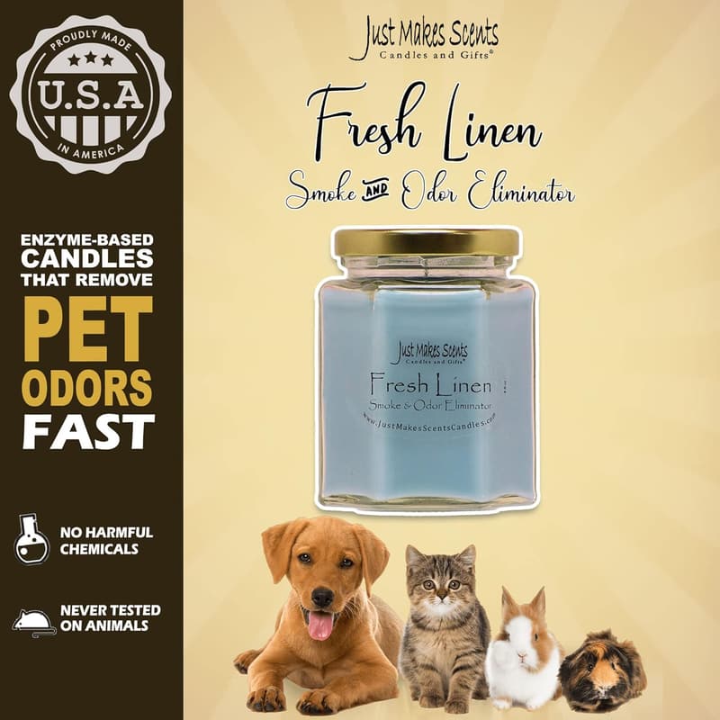 Fresh Linen Scented Odor Eliminator Candles - 3 Pack