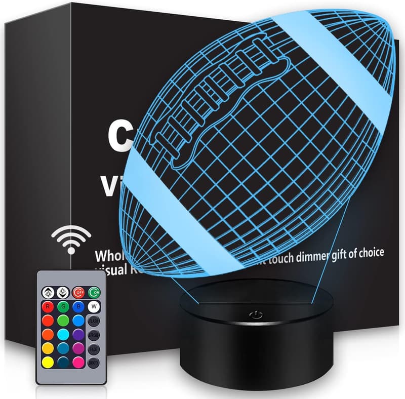 Football 3D Night Light - 16 Color Touch & Remote Control Illusion Lamp