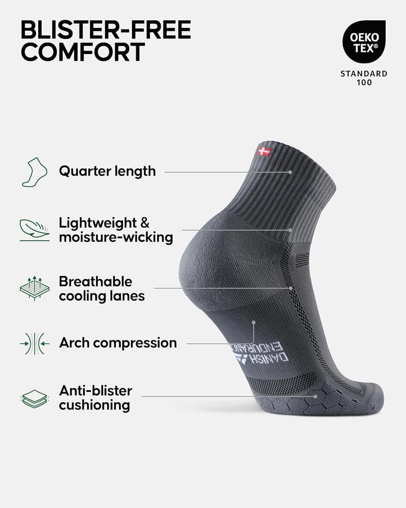 Cushioned Quarter Running Socks, Anti-Blister, 3 & 5 Pack
