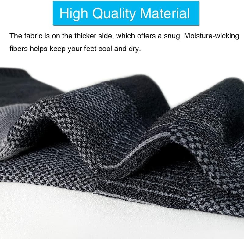 Men's Moisture-Wicking Cushioned Work Boot Socks (4-6 Pairs)