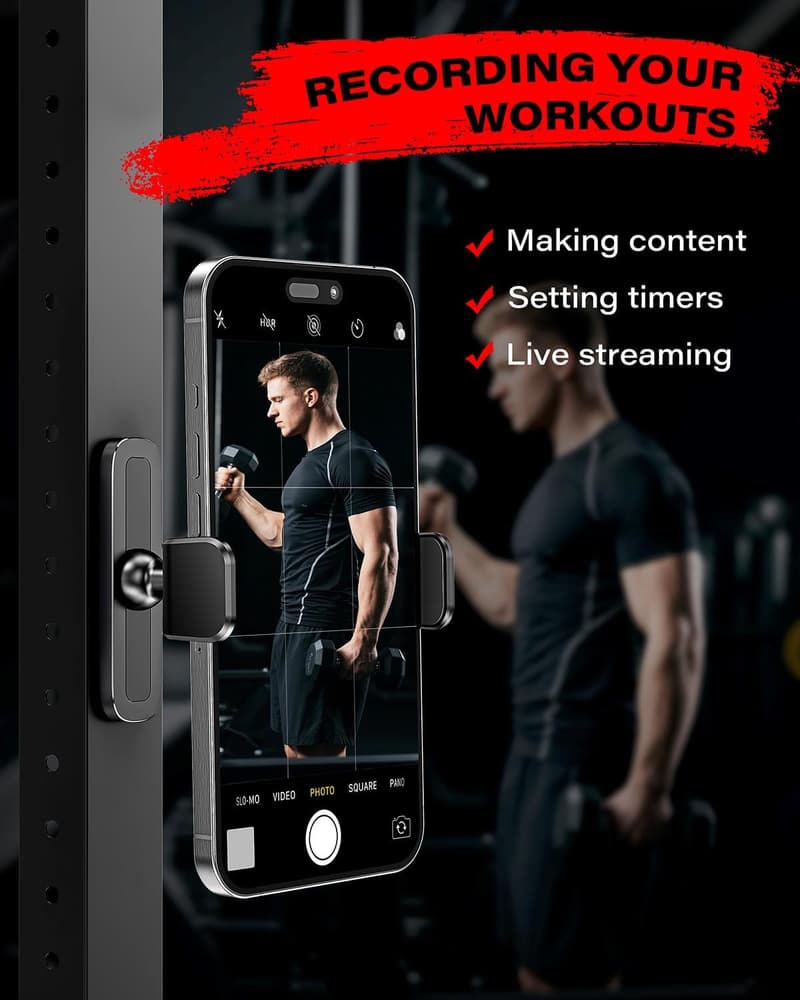 Adjustable Magnetic Gym Phone Holder for 4.7-6.5