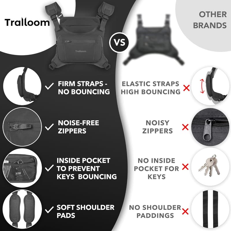 Lightweight Running Chest Pack with Phone Holder & Reflective Vest