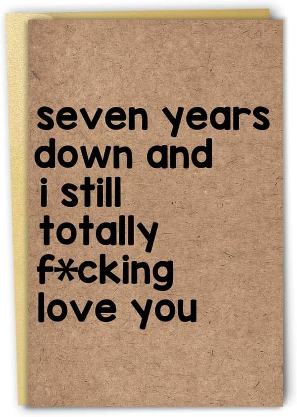 7th Anniversary Card – Cute & Funny for Couples