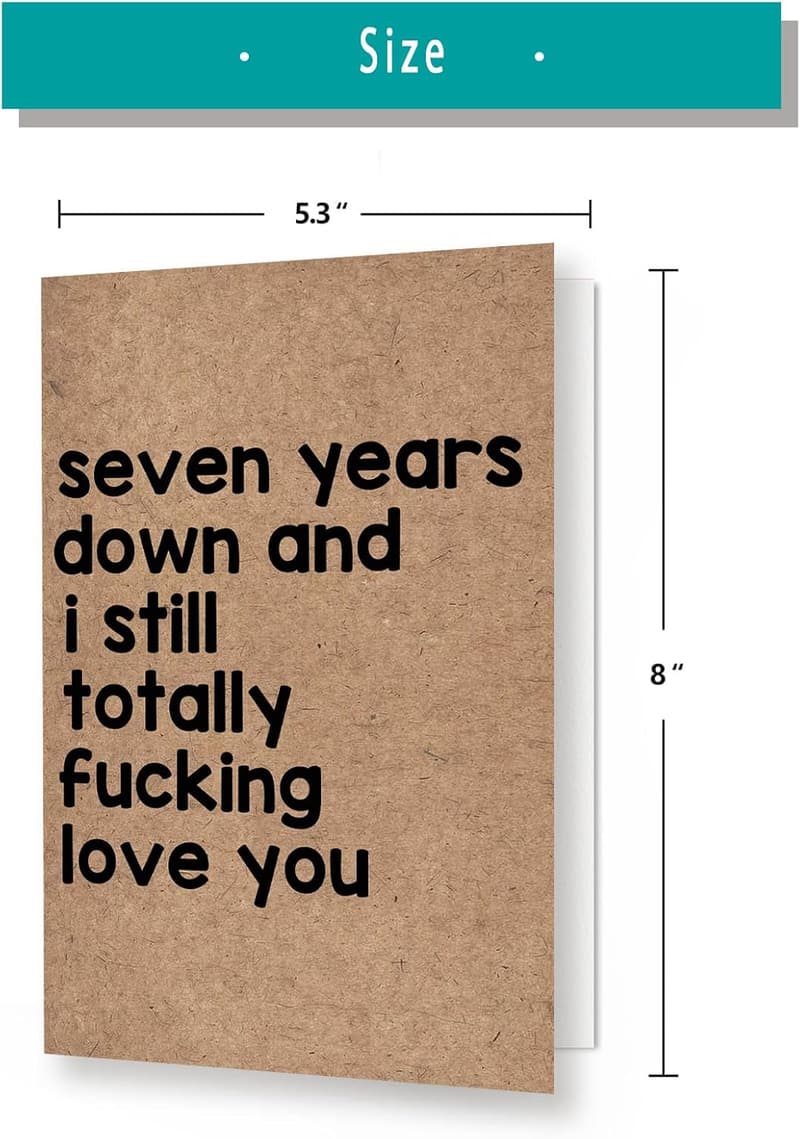 7th Anniversary Card – Cute & Funny for Couples
