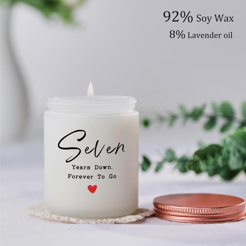7th Anniversary Copper Candle Gift for Couples