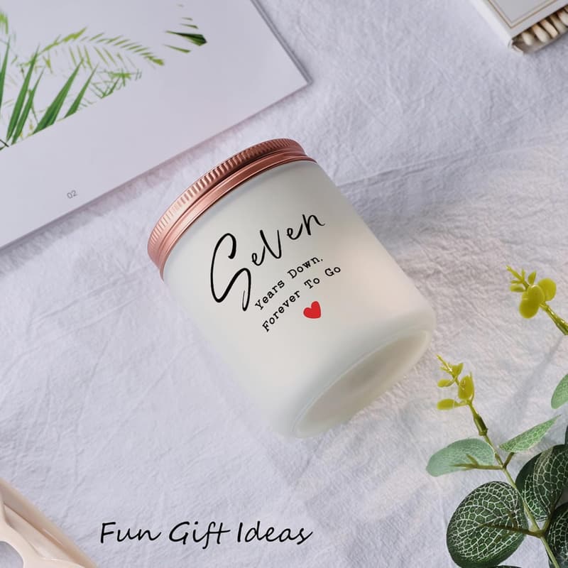7th Anniversary Copper Candle Gift for Couples