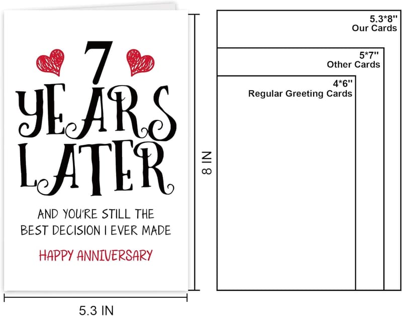 7th Anniversary Card for Couples - Heartfelt Gift Idea