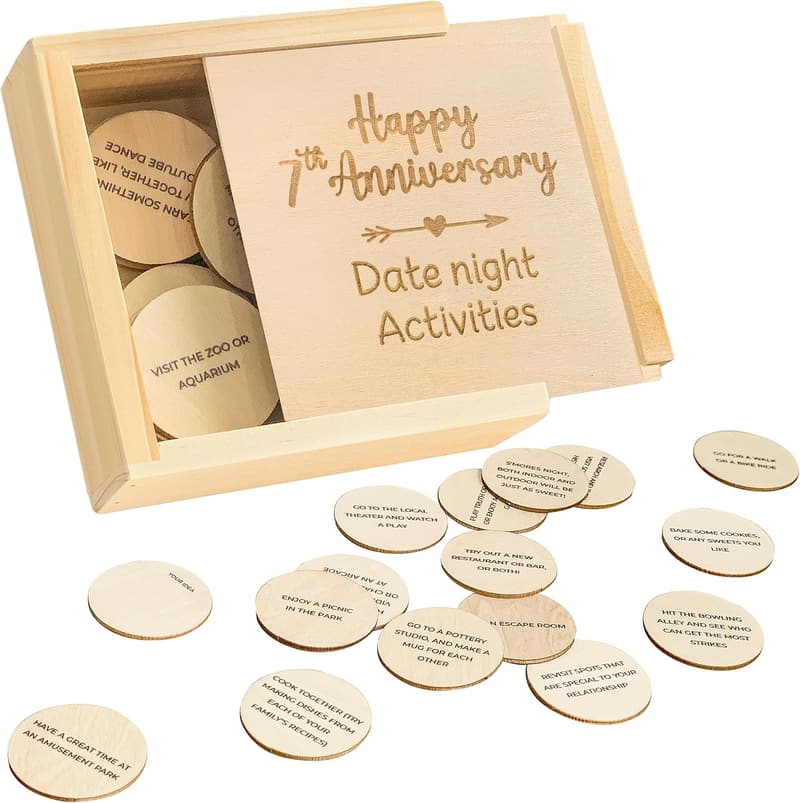7th Anniversary Wood Gifts for Couples - Date Night Activities