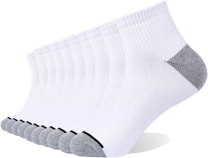 Unisex Cotton Ankle Socks - 10-Pack, Moisture Wicking