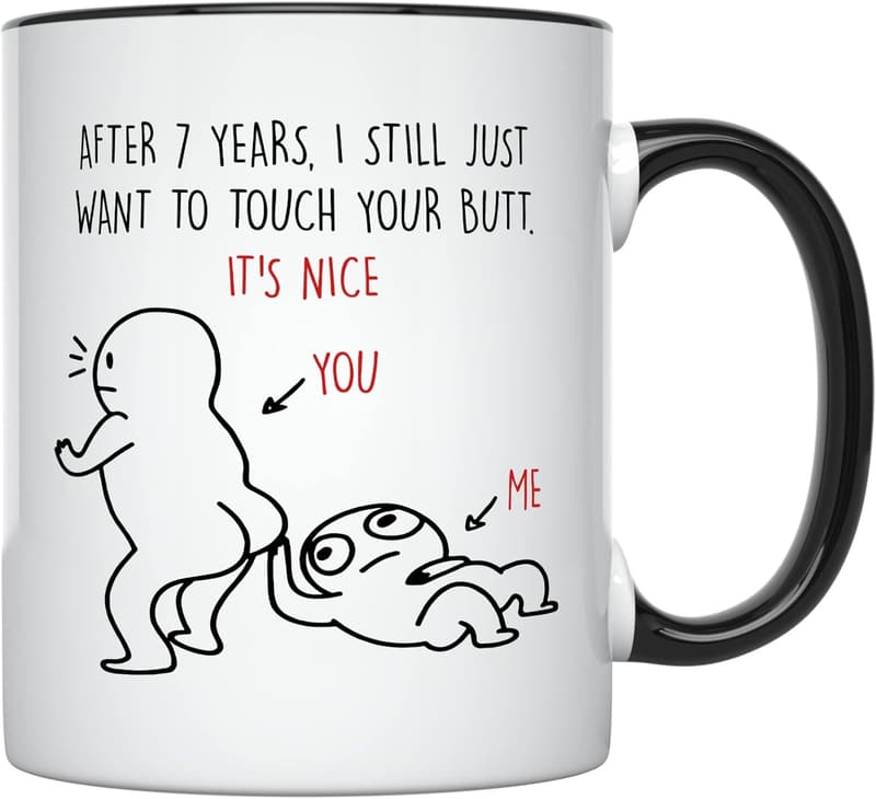 7th Anniversary Funny Couples Coffee Mug, 11 oz