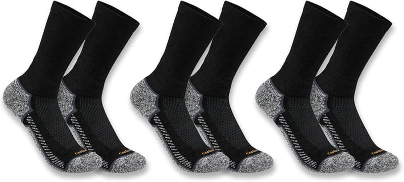 Carhartt Men's Force Work Socks - 3 Pair Pack