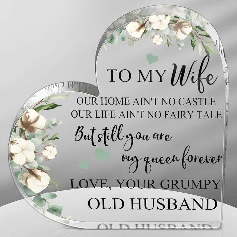 Anniversary Acrylic Heart Keepsake for Her