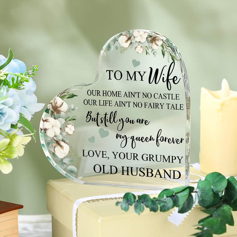 Anniversary Acrylic Heart Keepsake for Her