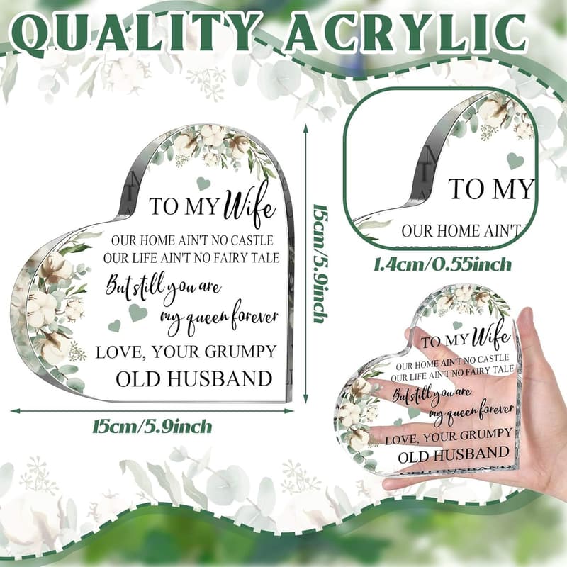 Anniversary Acrylic Heart Keepsake for Her