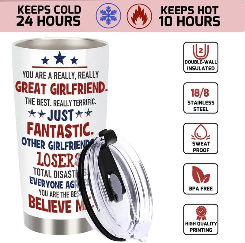 20 oz Tumbler Cup Gift for Girlfriend - Anniversary & Valentine's