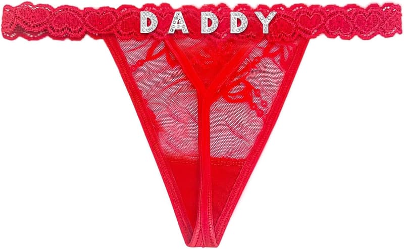 Personalized Couples' Rhinestone Thongs - Custom Name Underwear