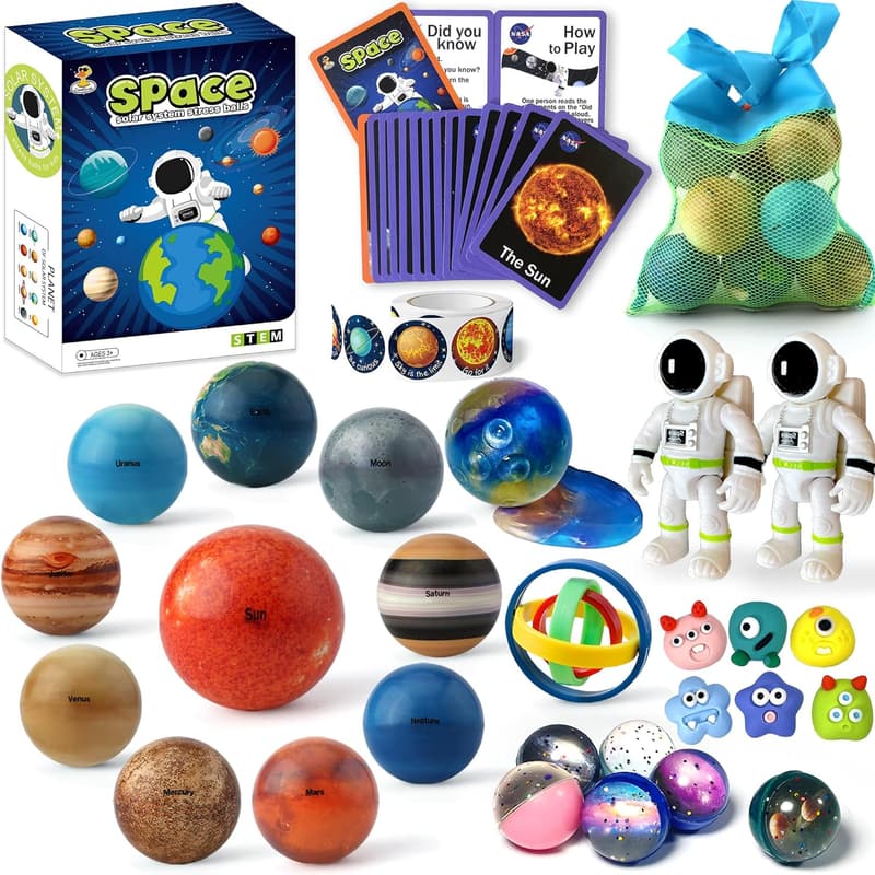 STEM Solar System Planet Toys Set for Kids with Storage Bag