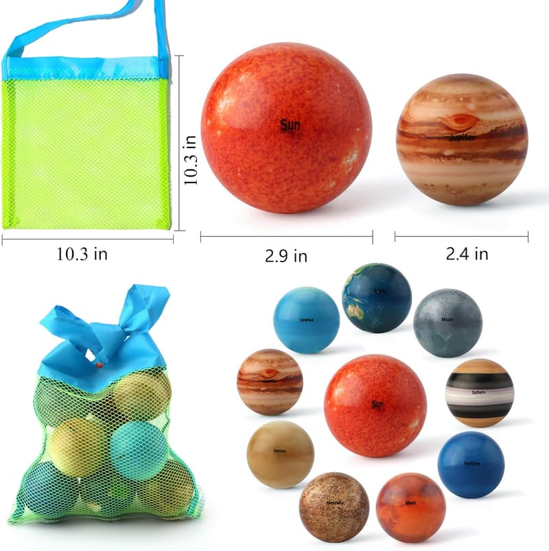 STEM Solar System Planet Toys Set for Kids with Storage Bag